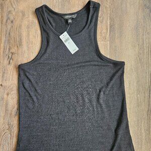 NWT Banana Republic Women's XS Racerback Knit Tank Top Sleeveless Ribbed Grey